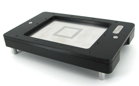 Foil and part are aligned and ready for printing